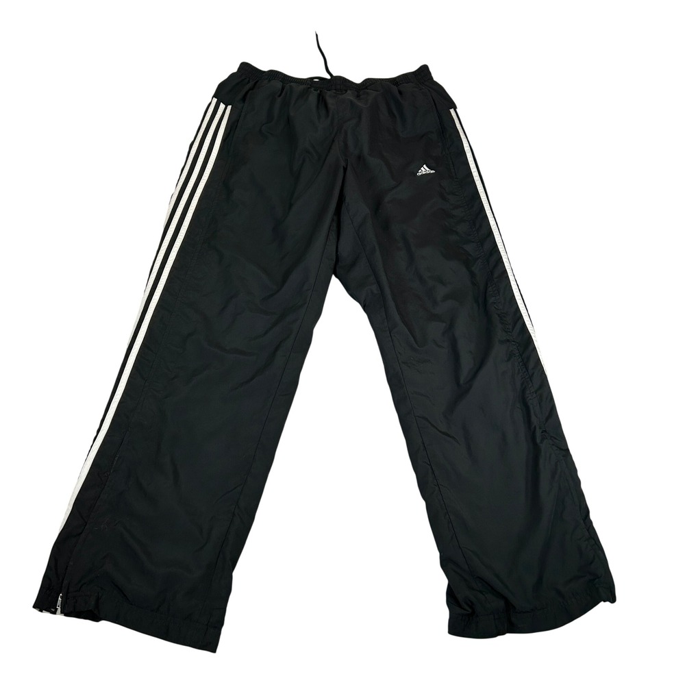 Adidas Mens Black 3-Stripe Mesh Lined Track Pants Large Y2K P57127 AZF001